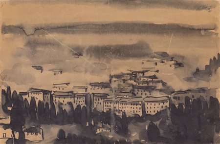 LUCIANO ORI (1928-2007)Senza Titolo, 1948China e acquerello su cartacm...