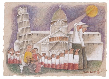 ADORNO BONCIANI (1920)Senza Titolo (Veduta del duomo di Pisa con...