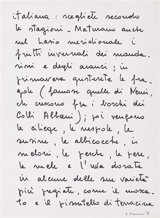 LUCIA MARCUCCI (1933)Lazio Meridionale, 1978Scrittura su cartacm 44x33Firma e...