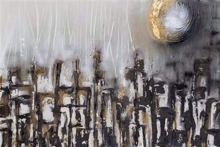 PAOLA ROMANO (1951)Metropoli N.484, 2007Tecnica mista su telacm 100x150Firma...