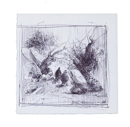 PIETRO ANNIGONI (1910-1988)Senza TitoloBiro su cartoncinocm 14x14Firma al...