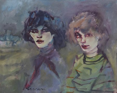 MINO MACCARI (1898-1989)Due figureOlio su telacm 40x50Firma al...