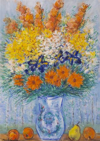 MICHELE CASCELLA (1892-1989)Vaso di fioriOlio su telacm 70x50Firma al...