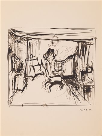 GIANCARLO OSSOLA (1935-2015)Senza Titolo, 1985Inchiostro su cartacm...