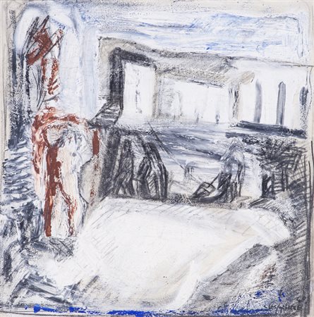 ALFREDO CHIGHINE (1914-1974)Senza Titolo, 1949Tecnica mista su cartacm...