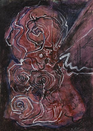 GUIDO BIASI (1933-1983)Senza TitoloTecnica mista su cartoncinocm 32x22,5Opera...