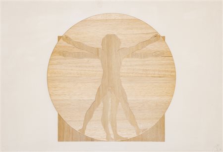 MARIO CEROLI (1938)Senza Titolo (Uomo Vitruviano), 1970Multiplo in legno...