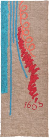 GIORGIO GRIFFA (1936)Tre linee con arabesco N.1603, 2001Acrilici su telacm...