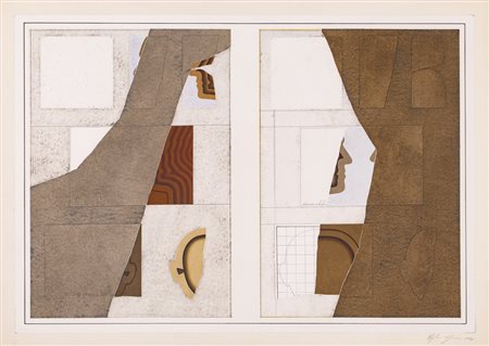 ANGELO CAGNONE (1941)Senza Titolo, 1978Tecnica mista e collage su...