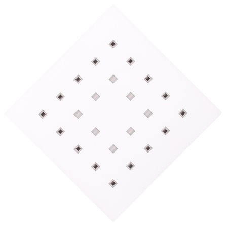 VANNA NICOLOTTI (1929)Struttura, 1977Tela intagliata e dipintaLati cm...