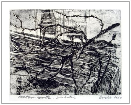 NINO CORDIO Santa Ninfa 1937 – Roma 2000 Natura morta 1960 Acquaforte e...