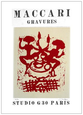 MINO MACCARI Siena 1898 – Roma 1989 Senza titolo 1968 Incisione su linoleum...