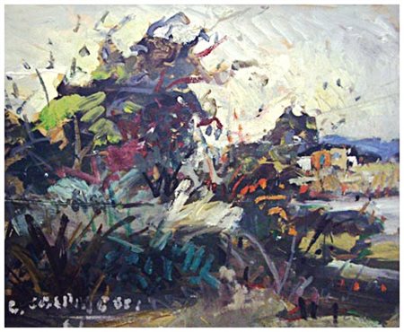 GIUSEPPE CAVALLINI Livorno 1916 – Livorno 2000 Senza titolo Olio su tavola 40...