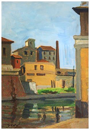DANILO GEDE’ Livorno 1911 – Livorno ? Senza titolo Olio su cartone 50 x 34,5....