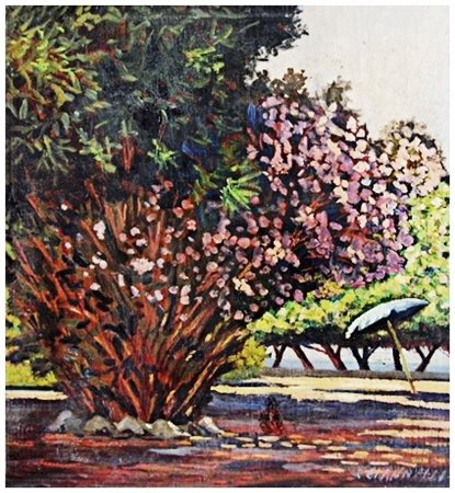 RAFFAELLO GIANNELLI Milano 1911 – Livorno 1974 Oleandro fiorito all’Ardenza...