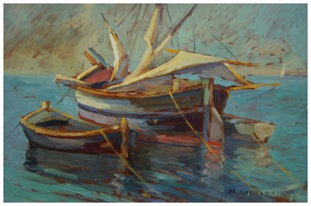 NELLO GIOVANNELLI Livorno 1922 – Livorno 1996 Senza titolo Olio su tavola 20...