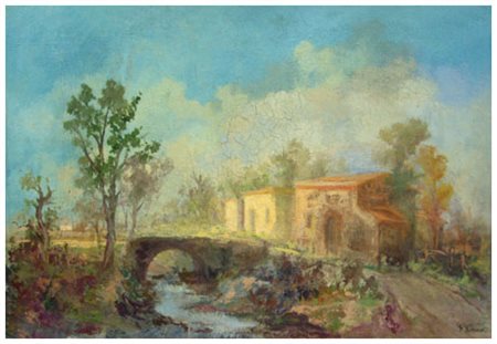 GUIDO GUIDI Livorno 1901 – Livorno 1998 Senza titolo Olio su tela 40 x 60....