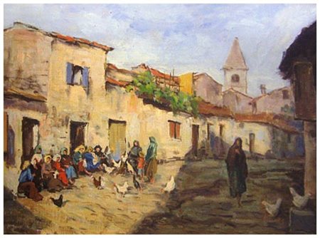 PAOLO MARABOTTI Livorno 1914 – ? Donne al sole in Sardegna Olio su cartone...