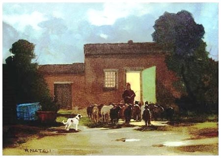 RENATO NATALI Livorno 1883 – Livorno 1979 Notturno Olio su tavola 34,5 x...