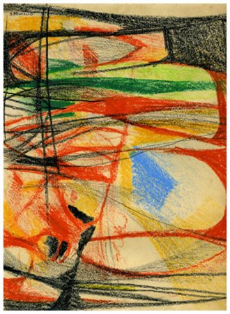 ANDREA PAGNACCO Venezia 1937 Senza titolo Pittura, pastelli policromi e tec....