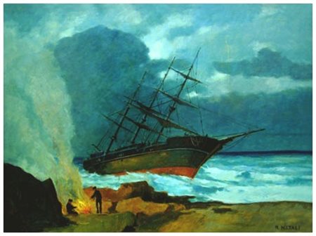 RENATO NATALI Livorno 1883 – Livorno 1979 Senza titolo Olio su tavola 60 x...