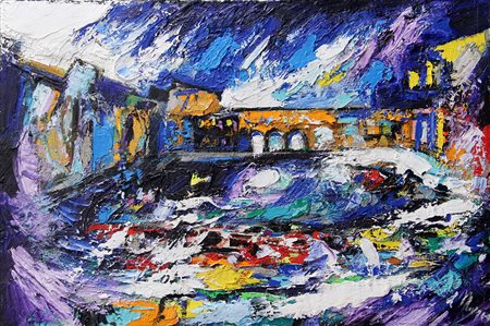 ALFONSO MANGONE Firenze olio su tela cm. 40x60, firma in basso a destra.