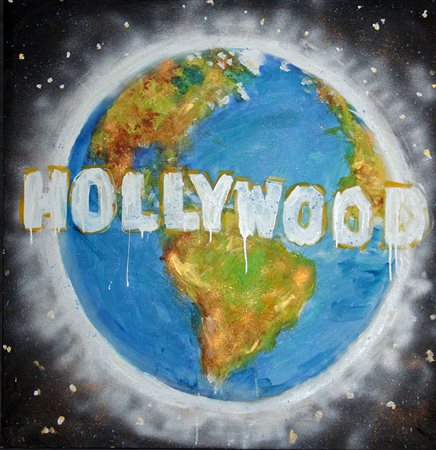 FLAVIA MANTOVAN Hollywood Tecnica mista su tela cm. 92x95, firma sul retro...