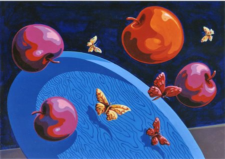 LEO GIAMPAOLO Illusione notturna olio su tela cm. 50X70, firma in basso...