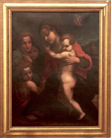 copia di Andrea del Sarto Madonna con bambino e San Sebastiano, fine...