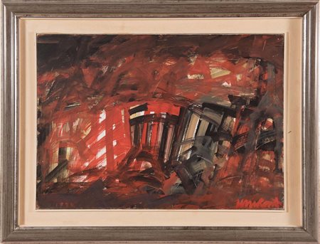 Sergio Romiti (Bologna 1928 – 2000), “Senza Titolo”, 1990. Tempera su carta...