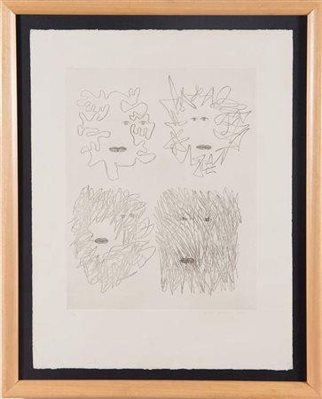 Victor Brauner (Piatra Neamt 1903 – Parigi 1966) “Volti”, 1962. Litografia su...