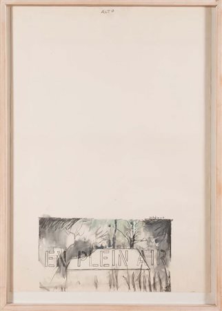 Mario Schifano (Homs 1934 - Roma 1998), “En Plen Air”, 1963. Tecnica mista su...