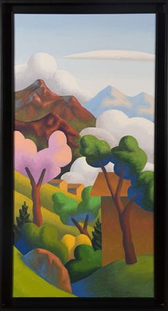 Salvo (Leonforte 1947 – Torino 2015), “La Valle”. Olio su tela, firmato e...