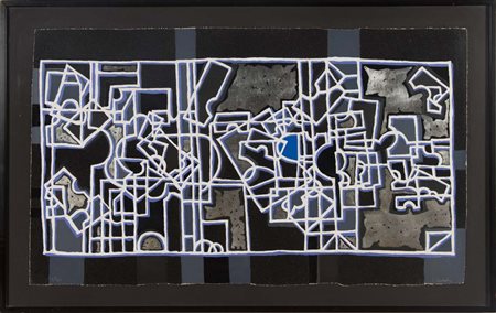 S. Rambaldi (XX sec.), “Senza Titolo”. Litografia materica su carta, firmata...