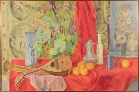 Ilario Rossi (Bologna 1911 – 1994), “Composizione”, 1967. Olio su tela,...