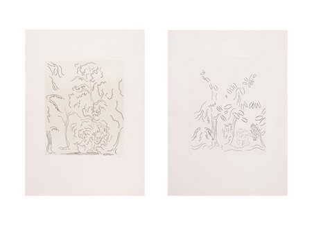 Virgilio Guidi (Roma 1891 – Venezia 1984), Coppia di incisioni, Anni ‘70....