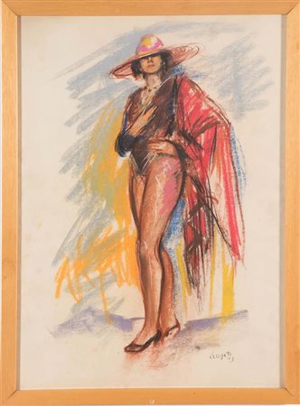 Lorenzo Ceregato (Lonigo 1933), “Figura Femminile”, 1993. Tecnica mista su...