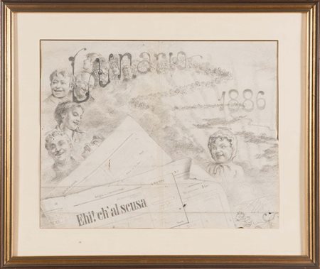 Augusto Majani detto Nasica (Bologna 1867 – Udine 1959), “Lunario 1886 - Ehi...