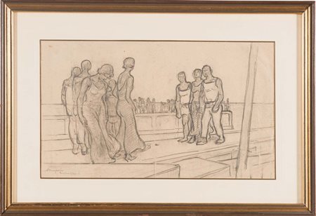 Augusto Majani detto Nasica (Bologna 1867 – Udine 1959), “Passeggiata”, 1932....