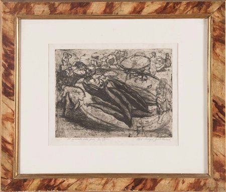 Luigi Bartolini (Cupramontana 1892 – Roma 1963), “Il mercato delle fave”,...