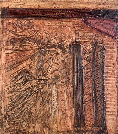 CARLO MATTIOLI (1911 - 1994) Senza titolo Tecnica mista su tela 70 x 80 cm...