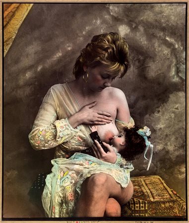 JAN SAUDEK (1935) Motherhood #242 1989 Stampa ai sali acquarellata 59 x 50 cm...
