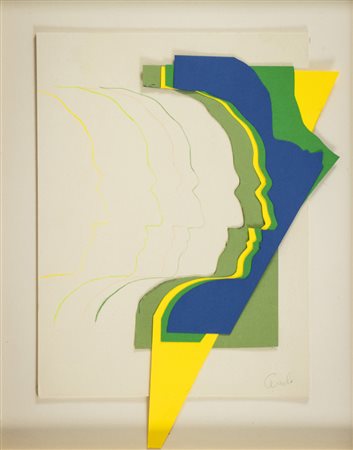 Mario Ceroli (Castelfrentano (Ch) 1938) Profili, Collage di cartoncini e...