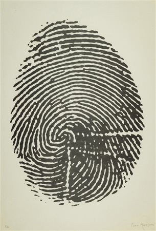 Piero Manzoni (Soncino, Cr 1933 Milano 1963) Impronta digitale, Litografia su...