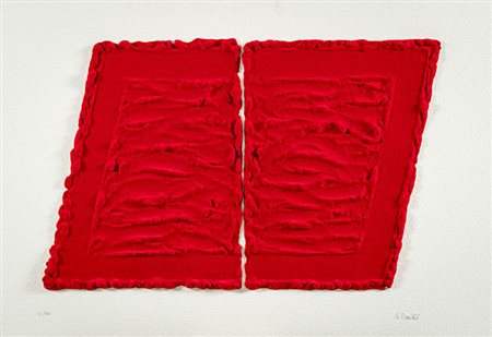 Pino Pinelli (Catania 1938) Pittura rossa, 2006 Serigrafia materica su tavola...