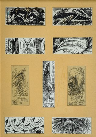 Vinicio Berti (Firenze 1921 1991) Studi, 1987/1991 9 chine su carta in unica...