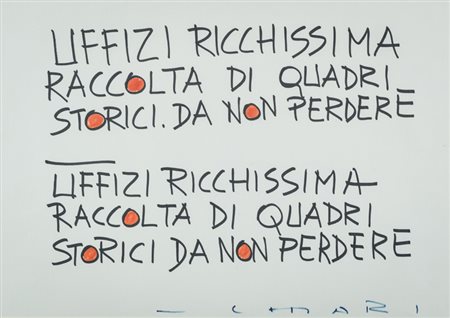 Giuseppe Chiari (Firenze 1926 2007) Uffizi Ricchissima Raccolta...., Tecnica...