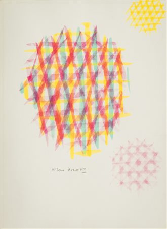 Piero Dorazio (Roma 1927 2005) Reticoli, Acquerello su carta, cm. 40x30....