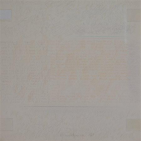 Riccardo Guarneri (Firenze 1933) Il grigio e il rosa, 1981 Tecnica mista su...