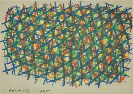 Piero Dorazio (Roma 1927 2005) Reticolo, 1965 Pastelli su carta, cm. 12x17....
